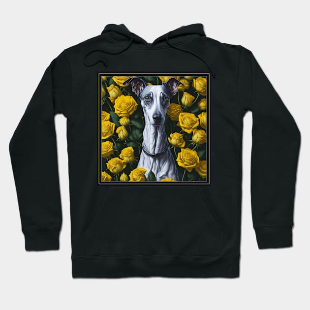 Whippet yellow roses 2 Hoodie by xlhombat